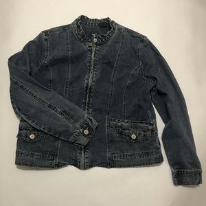 Women’s XL Blue Zip Up Jean Jacket